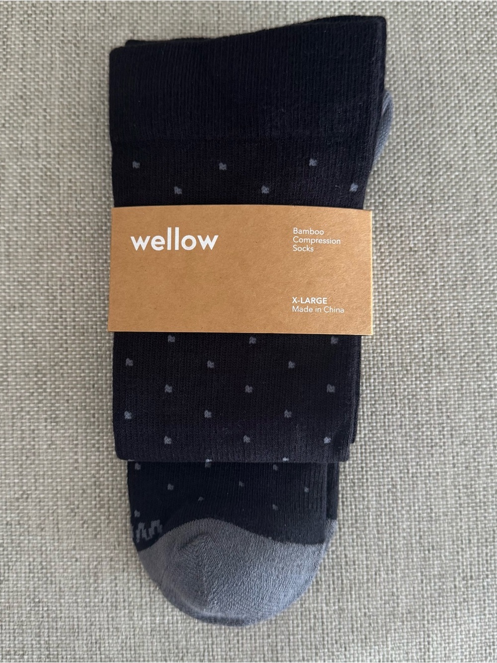 Wellow Black Bamboo Compression Women's Socks - X-Large